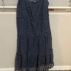 RSQ Navy Lace Midi Dress